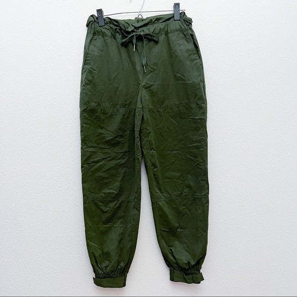 Urban Outfitters UO Evon Olive Paperbag Bag High Rise Joggers Size Small - Picture 5 of 16